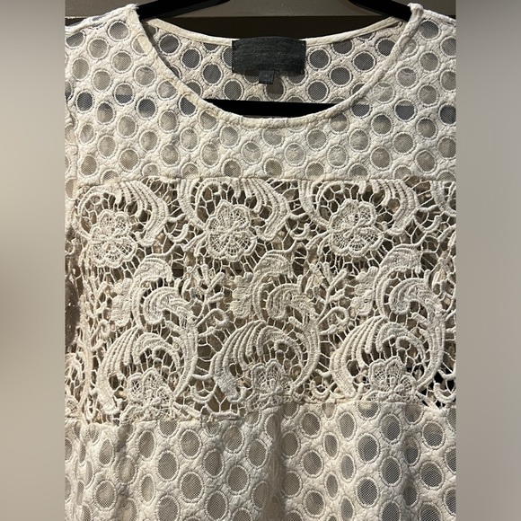 Anthropologie Sunday in Brooklyn Lace off white top size Medium - Picture 2 of 11